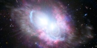 Detectan cuásares duales brillando en el centro de galaxias en fusión