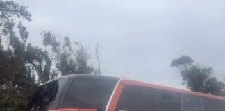 Colisión entre automóvil y bus interprovincial en acceso norte de Los Vilos deja solo daños materiales