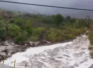 Colapso de badén deja aislado el acceso vehicular a Tilama por intensas lluvias en Los Vilos