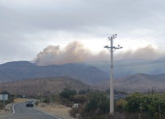 Incendio forestal afecta al sector Los Cóndores en el valle de Quilimarí mientras comienzan las primeras lluvias