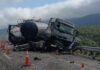 Colisión de tres camiones en la Ruta 5 Norte deja conductores con lesiones de mediana gravedad